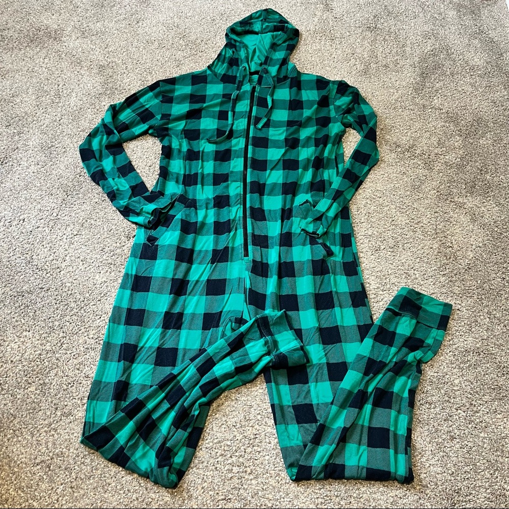 MeUndies Green Buffalo Check Onsie